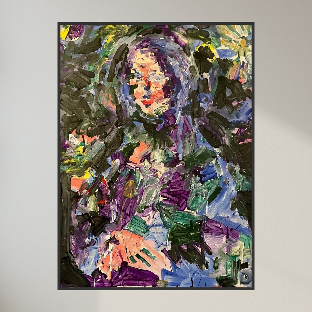 Oman Hosea Original Mona Lisa Oil Painting Abstract Expressionist 22x28 Canvas